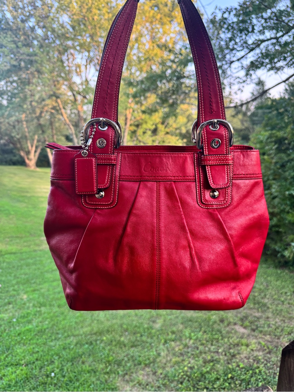 Coach Red Leather Tote